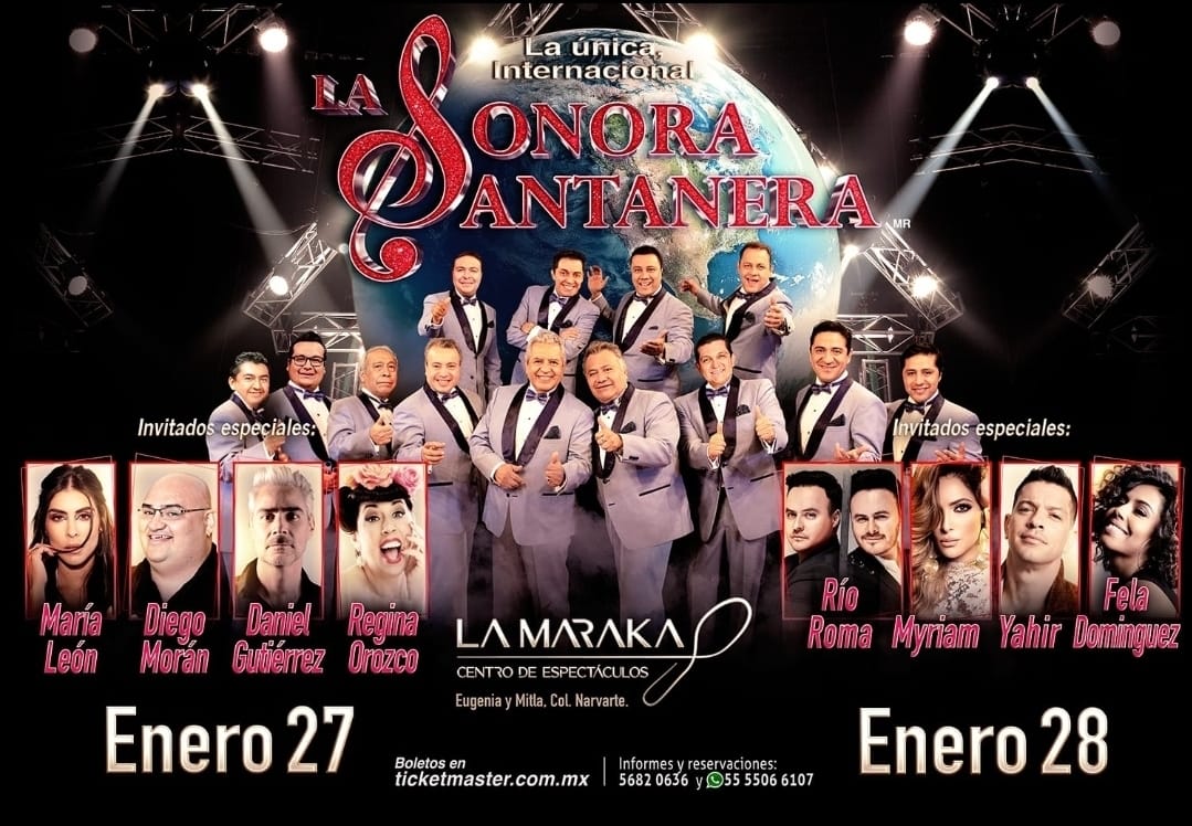 Prepara concierto la Sonora Santanera en la Maraka el 27 y 28 de enero